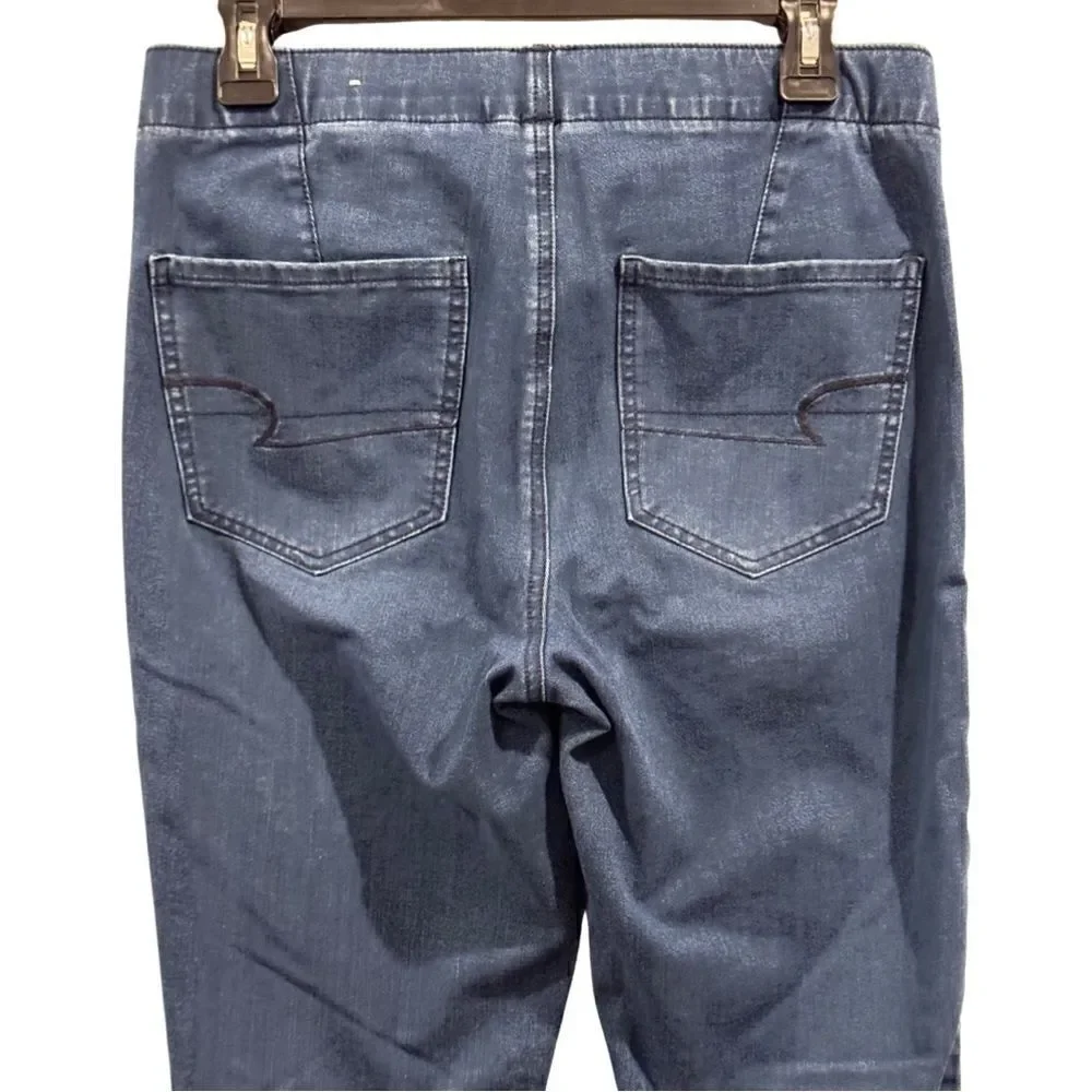 American Eagle Dark wash Pull on 360 next level stretch jeans size 12 - Picture 4 of 7